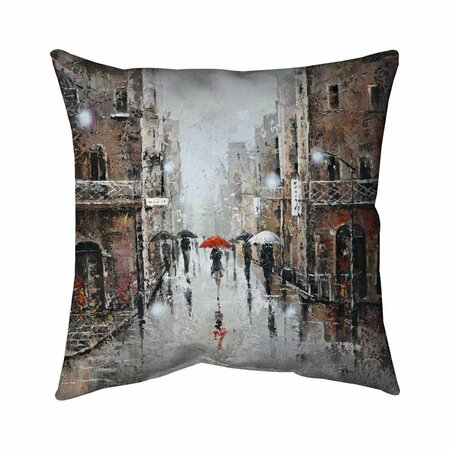 FONDO 26 x 26 in. City Rain-Double Sided Print Indoor Pillow FO2791651